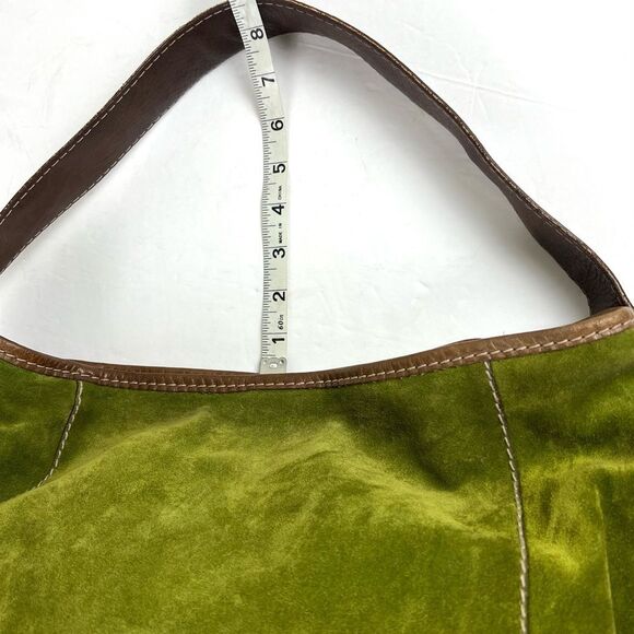 Vintage Ruehl No. 925 Green Suede and Brown Leather Tote - Picture 12 of 14